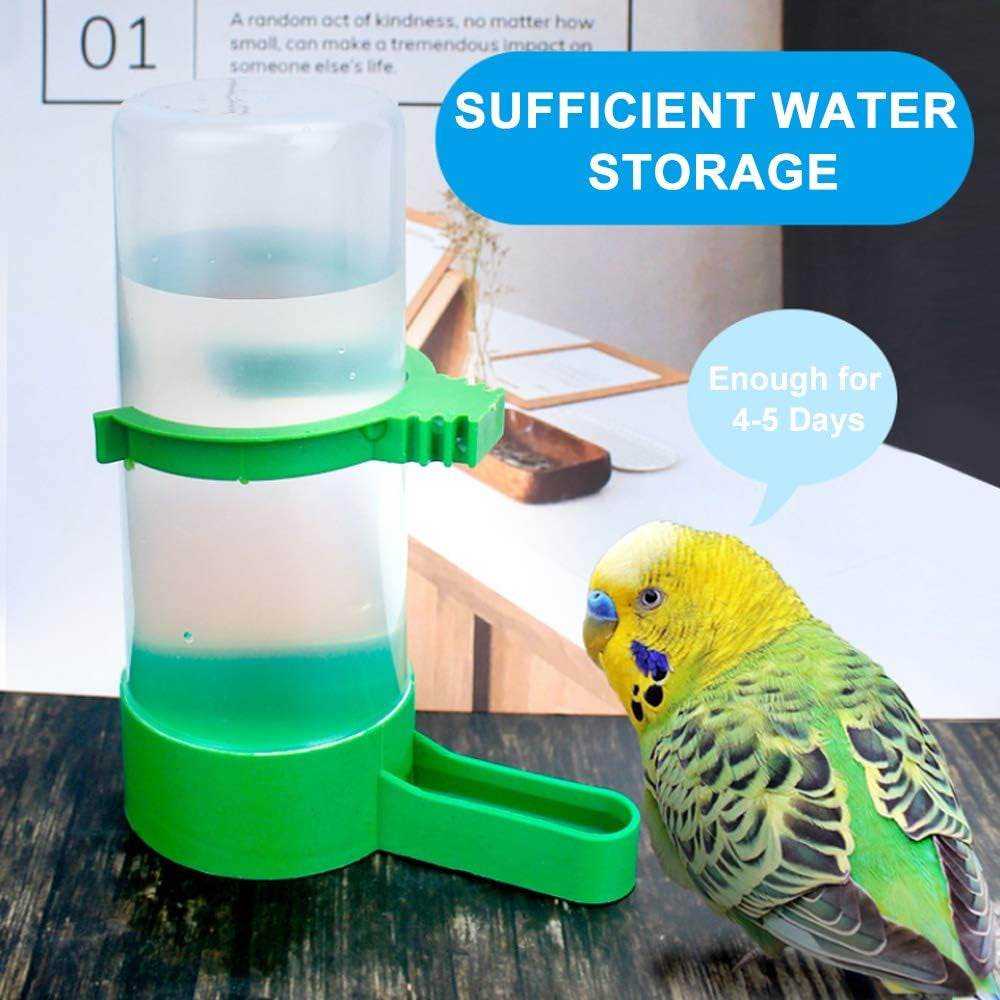 2PCS Automatic Bird Water Dispenser with 1PCS Food Feeder for Cage Pet Parrot Budgie Lovebirds Cockatiel