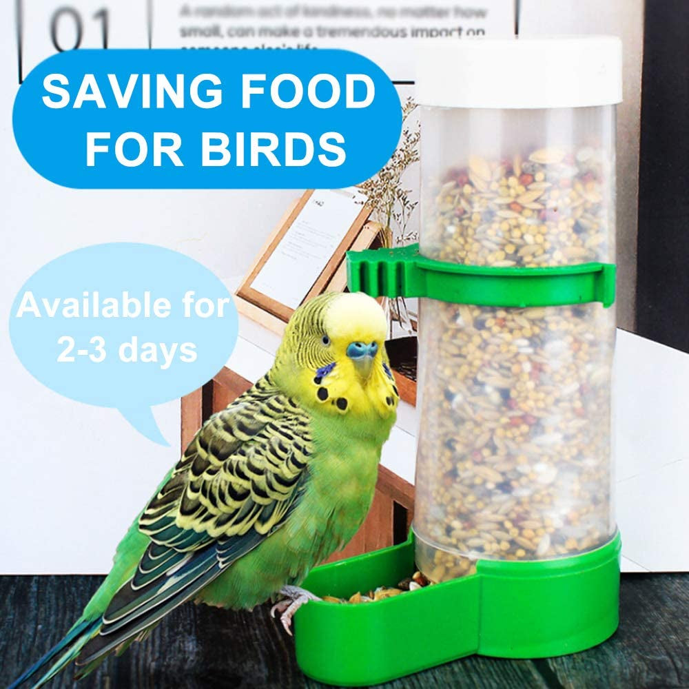 2PCS Automatic Bird Water Dispenser with 1PCS Food Feeder for Cage Pet Parrot Budgie Lovebirds Cockatiel